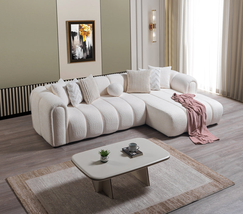 Lis Ivory Boucle RAF Sectional [ETA: 4/20] - DMV FurnitureSectional