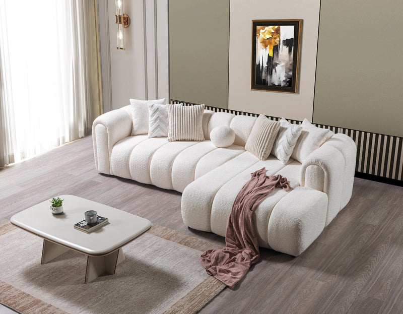 Lis Ivory Boucle RAF Sectional [ETA: 4/20] - DMV FurnitureSectional