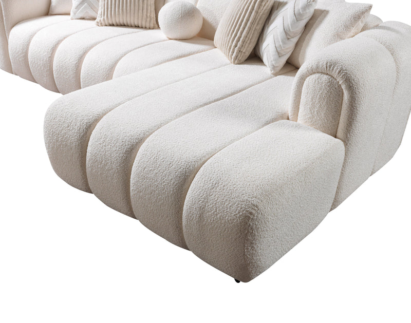 Lis Ivory Boucle RAF Sectional [ETA: 4/20] - DMV FurnitureSectional