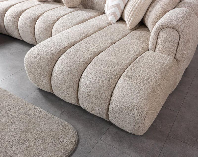 Lis Sand Boucle Double Chaise 147" Sectional - LISSAND-USEC