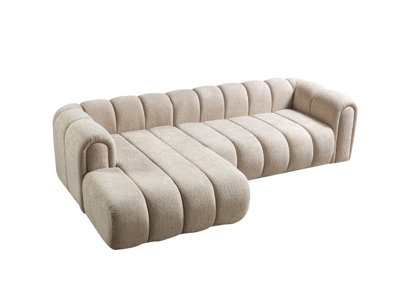 Lis Sand Boucle LAF 115" Sectional [ETA: 3/15] - DMV FurnitureSectional