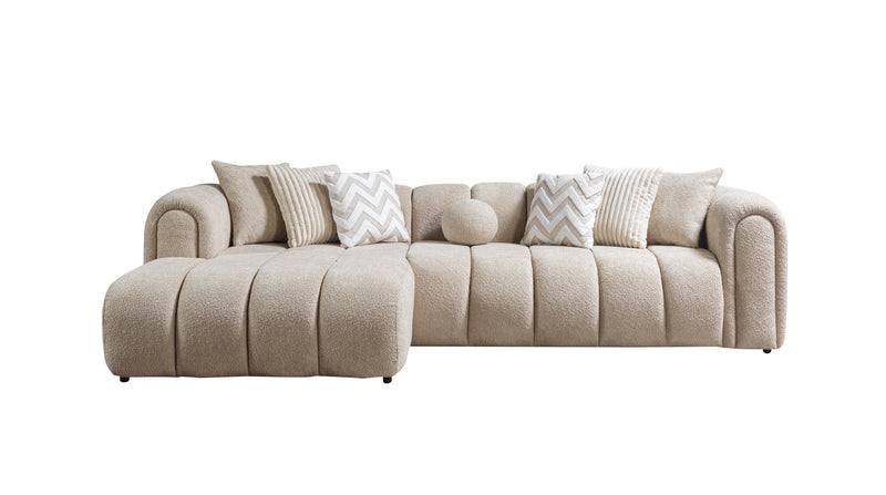 Lis Sand Boucle LAF 115" Sectional [ETA: 3/15] - DMV FurnitureSectional
