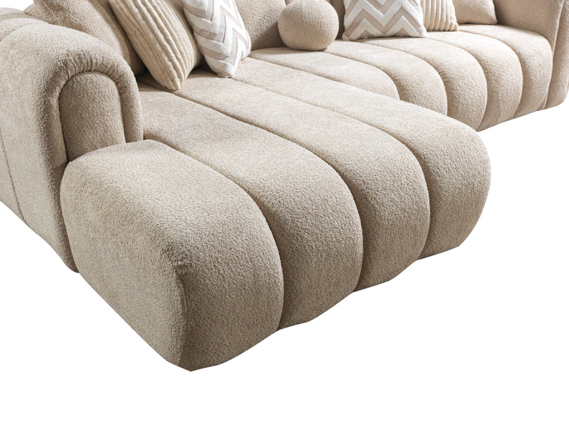 Lis Sand Boucle LAF 115" Sectional [ETA: 3/15] - DMV FurnitureSectional