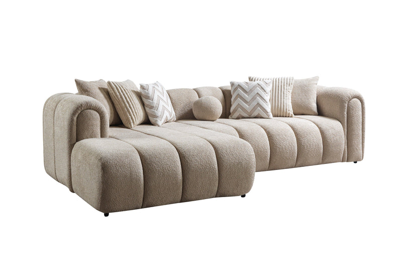 Lis Sand Boucle LAF 115" Sectional [ETA: 3/15] - DMV FurnitureSectional