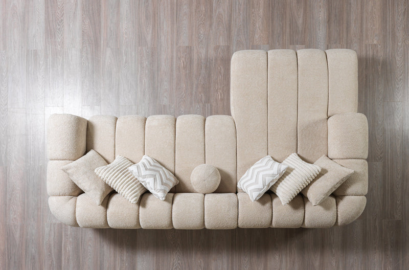Lis Sand Boucle LAF 115" Sectional [ETA: 3/15] - DMV FurnitureSectional