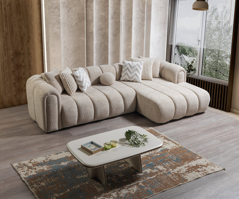 Lis Sand Boucle RAF Sectional [ETA: 4/20] - DMV FurnitureSectional