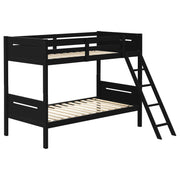 Littleton Wood Twin Over Twin Bunk Bed Black - 405051BLK