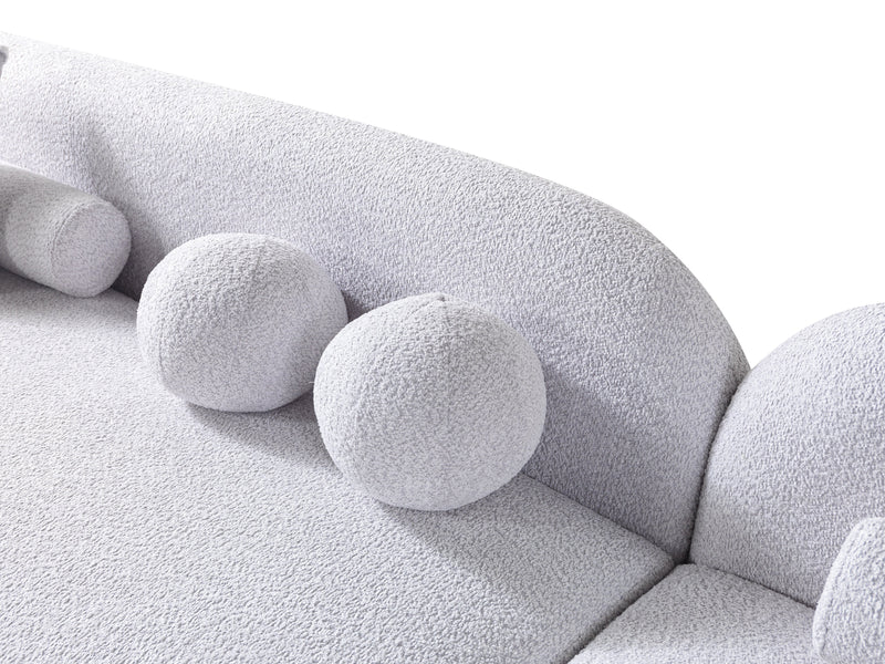 Liva Gray Boucle RAF 110" Sectional [ETA: 3/15] - DMV FurnitureSectional