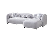 Liva Gray Boucle RAF 110" Sectional [ETA: 3/15] - DMV FurnitureSectional