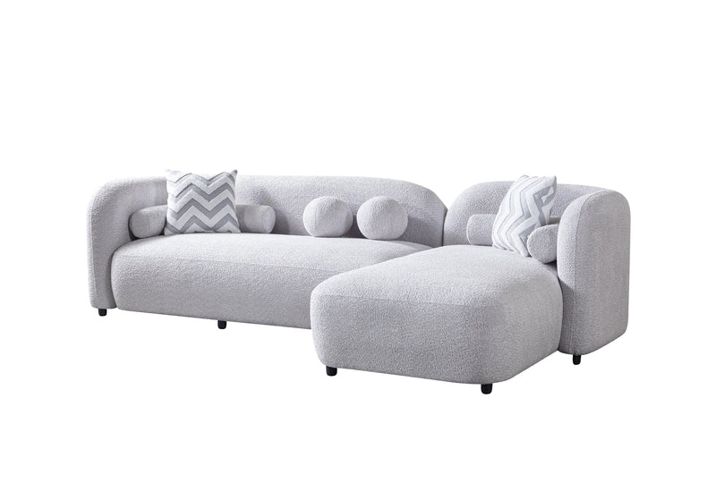 Liva Gray Boucle RAF 110" Sectional [ETA: 3/15] - DMV FurnitureSectional