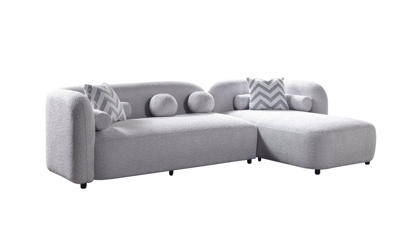 Liva Gray Boucle RAF 110" Sectional [ETA: 3/15] - DMV FurnitureSectional
