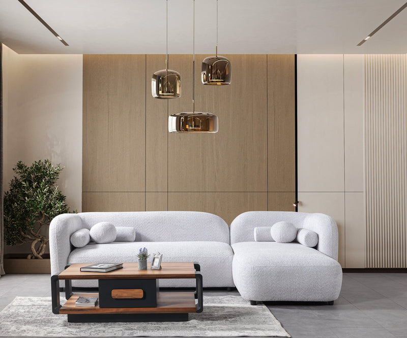 Liva Gray Boucle RAF 110" Sectional [ETA: 3/15] - DMV FurnitureSectional