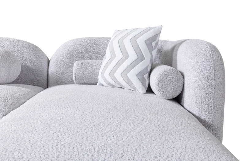 Liva Gray Boucle RAF 110" Sectional [ETA: 3/15] - DMV FurnitureSectional