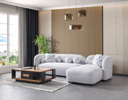 Liva Gray Boucle RAF 110" Sectional [ETA: 3/15] - DMV FurnitureSectional