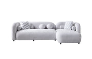 Liva Gray Boucle RAF 110" Sectional [ETA: 3/15] - DMV FurnitureSectional
