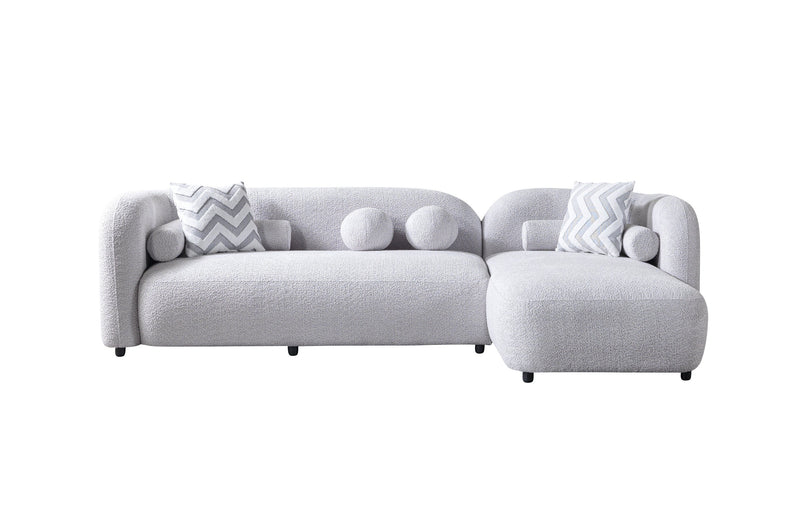 Liva Gray Boucle RAF 110" Sectional [ETA: 3/15] - DMV FurnitureSectional