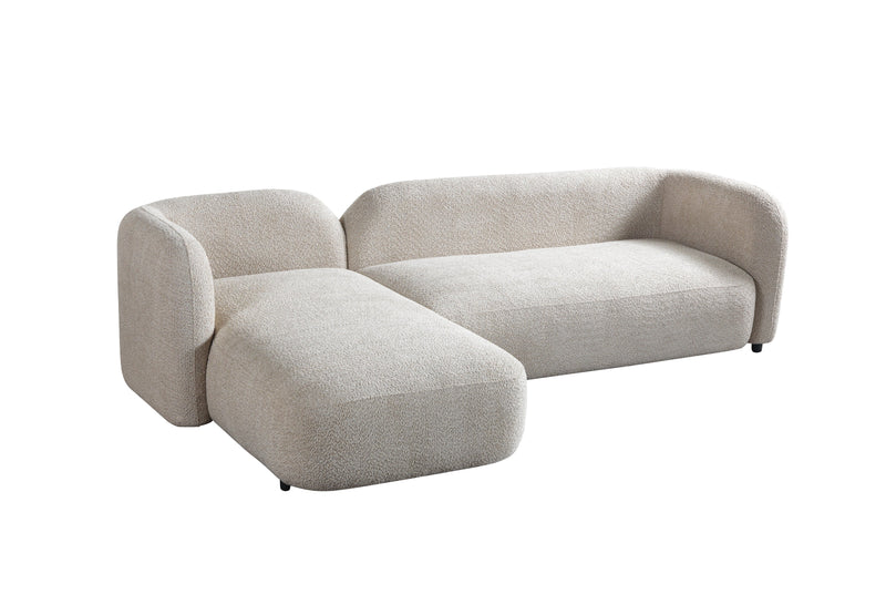 Liva Sand Boucle LAF 110" Sectional [ETA: 3/15] - DMV FurnitureSectional