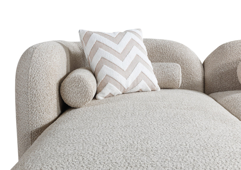 Liva Sand Boucle LAF 110" Sectional [ETA: 3/15] - DMV FurnitureSectional
