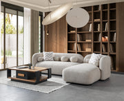 Liva Sand Boucle RAF 110" Sectional [ETA: 3/15] - DMV FurnitureSectional
