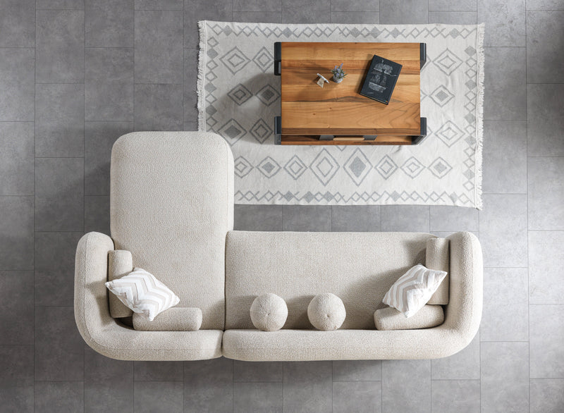 Liva Sand Boucle RAF 110" Sectional [ETA: 3/15] - DMV FurnitureSectional