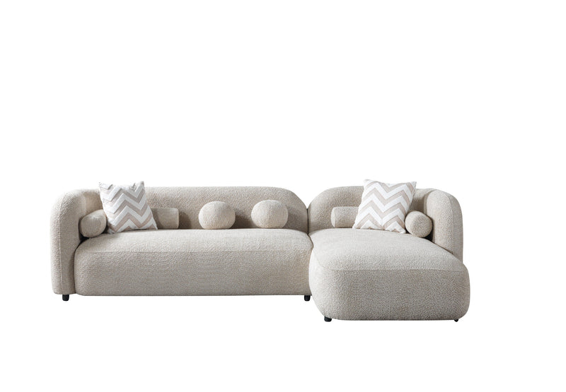 Liva Sand Boucle RAF 110" Sectional [ETA: 3/15] - DMV FurnitureSectional