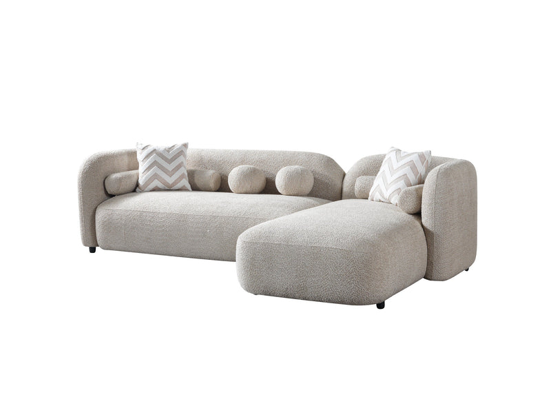 Liva Sand Boucle RAF 110" Sectional [ETA: 3/15] - DMV FurnitureSectional