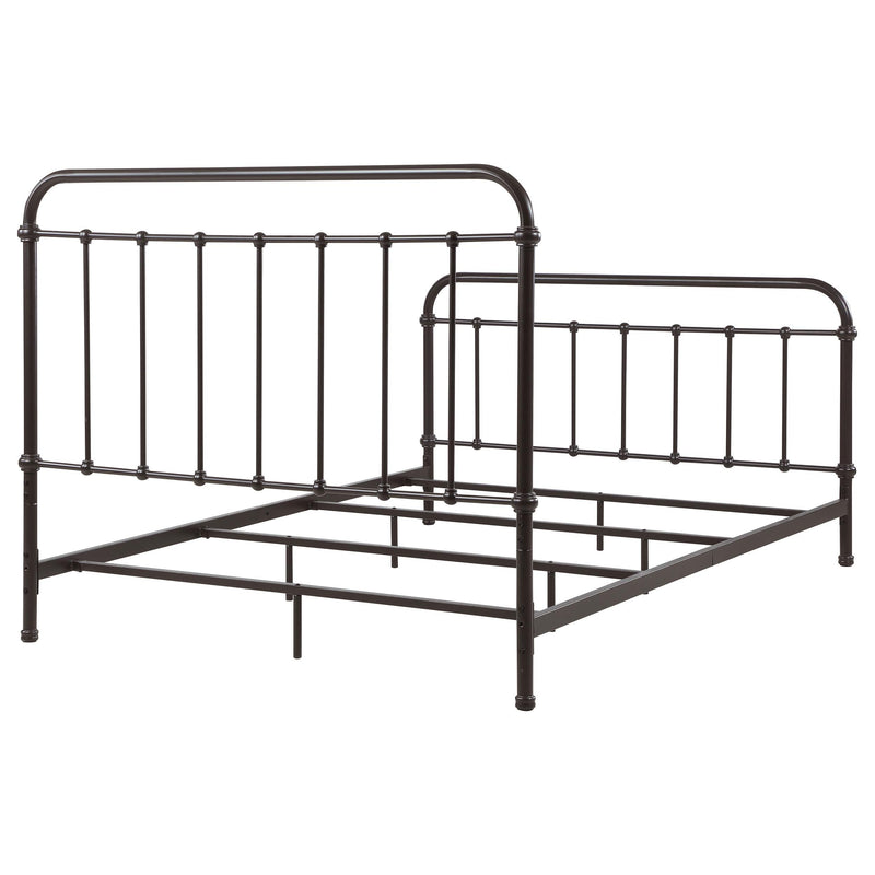Livingston Metal Queen Open Frame Bed Dark Bronze - 300399Q