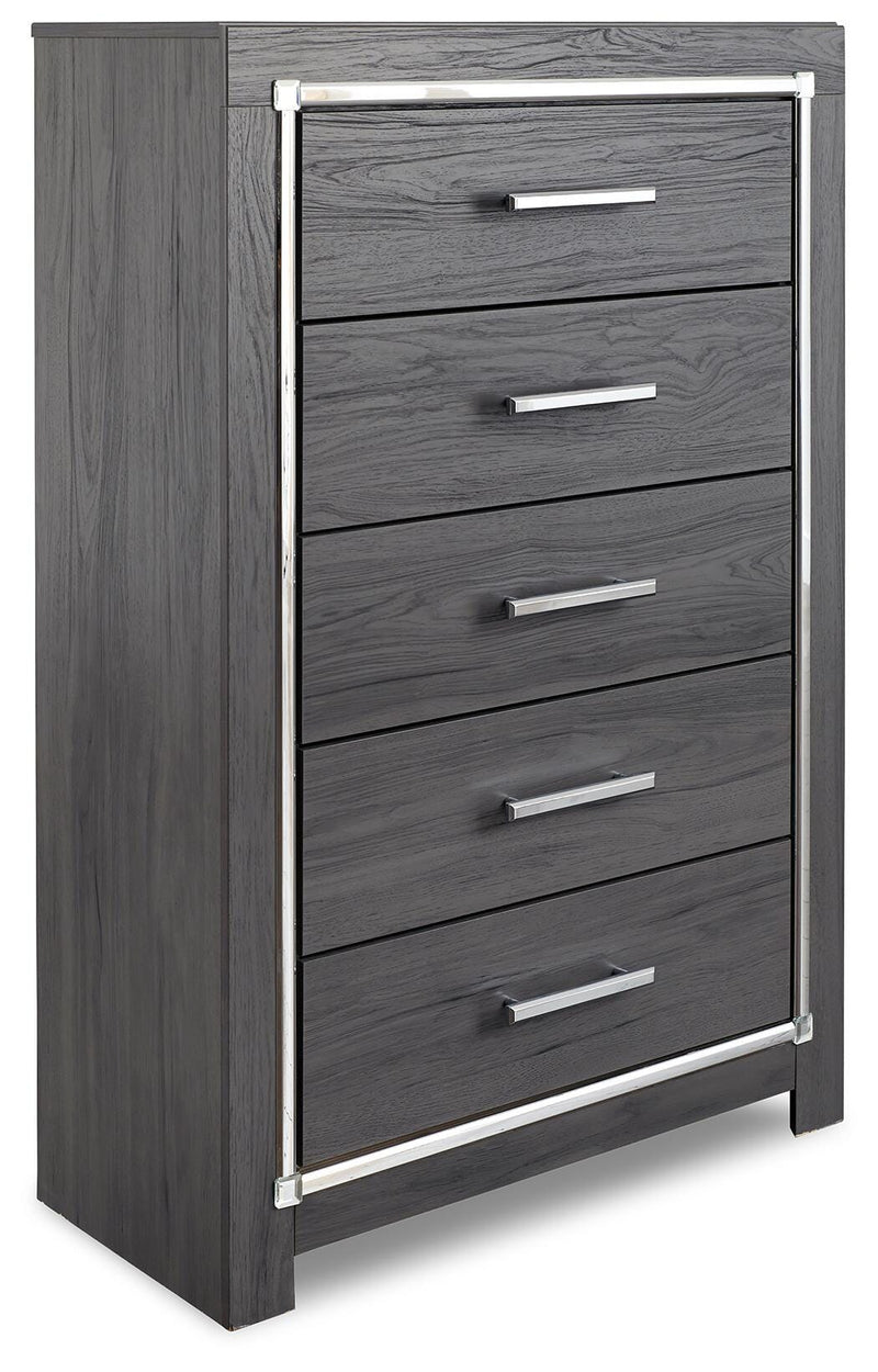 Lodanna Gray Full Panel Bed, Dresser and Chest - B214B52