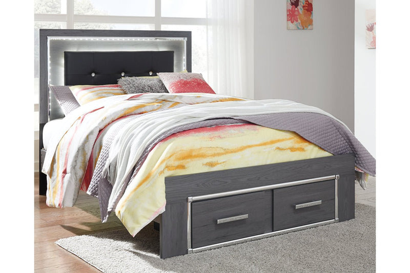 Lodanna Gray Full Panel Bed with 2 Storage Drawers - DMV FurnitureFull Bed
