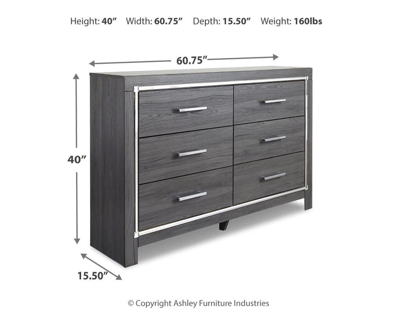 Lodanna Gray King/Cal King Panel Headboard, Dresser and Nightstand - B214B34