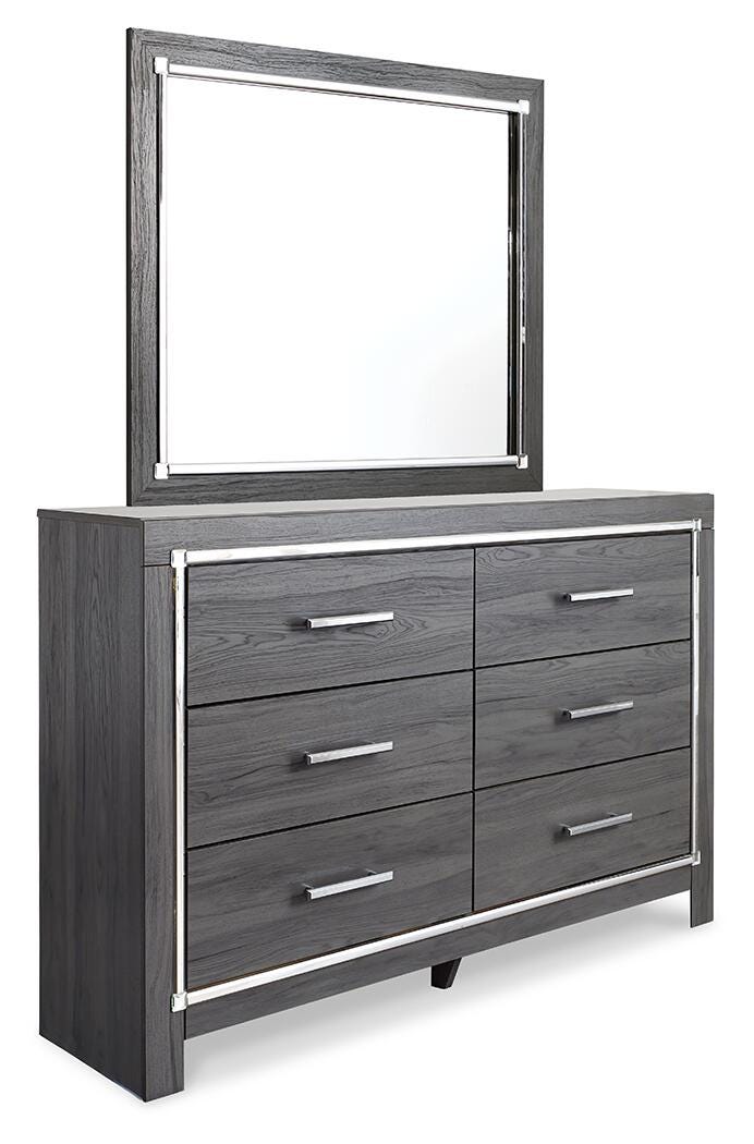 Lodanna Gray King/Cal King Panel Headboard, Dresser, Mirror and 2 Nightstands - B214B33