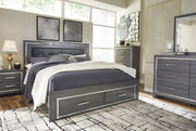 Lodanna Gray King LED Storage Bed - DMV FurnitureKing Bed