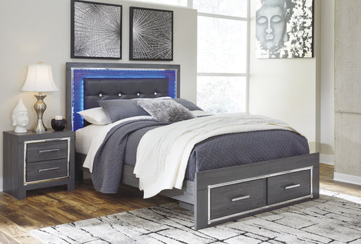 Lodanna Gray King LED Storage Bed - DMV FurnitureKing Bed