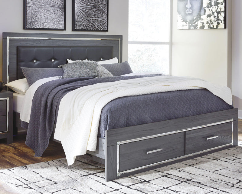 Lodanna Gray King Storage Bed, 2 Chests and 2 Nightstands - B214B58