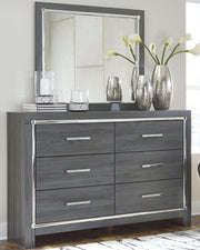 Lodanna Gray King Storage Bed, Dresser, Mirror and 2 Nightstands - B214B35