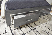 Lodanna Gray King Upholstered Storage Bed, Dresser, Mirror, Chest and 2 Nightstands - B214B29