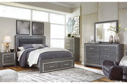 Lodanna Gray Queen Panel Bed with 2 Storage Drawers - DMV FurnitureQueen Bed