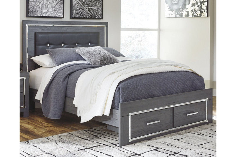 Lodanna Gray Queen Panel Bed with 2 Storage Drawers - DMV FurnitureQueen Bed