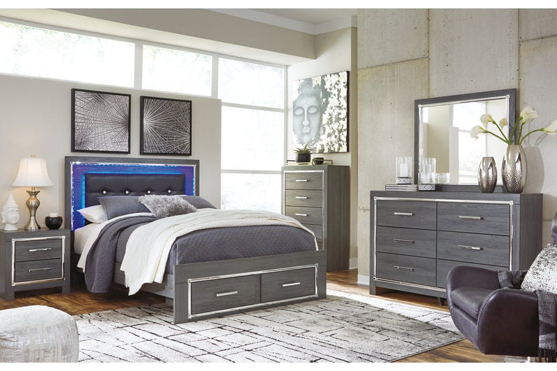 Lodanna Gray Queen Panel Bed with 2 Storage Drawers - DMV FurnitureQueen Bed
