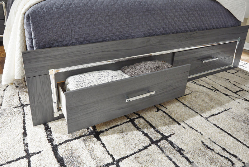 Lodanna Gray Queen Storage Bed and Nightstand - B214B44