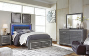 Lodanna Gray Queen Storage Bed, Chest and Nightstand - B214B41