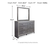 Lodanna Gray Queen Storage Bed, Dresser, Mirror and 2 Nightstands - B214B40