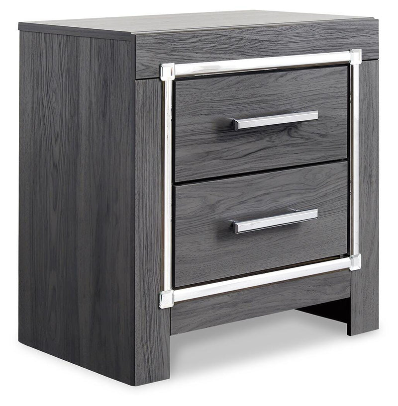 Lodanna Gray Queen Upholstered Panel Bed, Dresser, Mirror and 2 Nightstands - B214B36