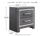 Lodanna Queen Panel Bed with Mirrored Dresser and Nightstand in Gray - PKG014081