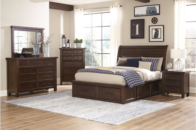 Logandale Brown Sleigh Storage Platform Bedroom Set - DMV FurnitureBedroom Set