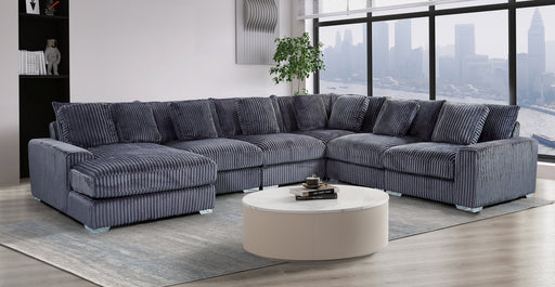 London Gray 6-pc Sectional Laf Chaise - LNDN-GY-6-PC-SC-LF-C