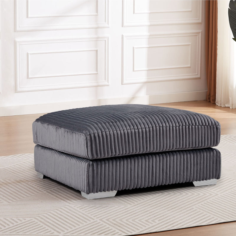 London Gray Ottoman - LONDON-GRY-OTMN