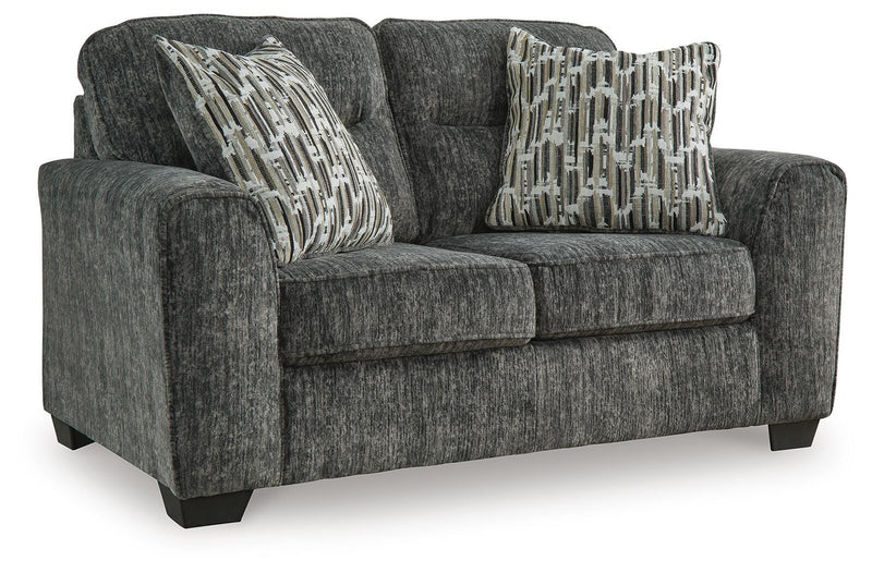Lonoke Gunmetal Loveseat, Oversized Chair and Ottoman - 50504U10