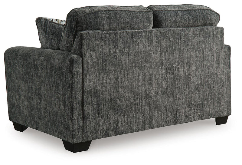 Lonoke Gunmetal Loveseat, Oversized Chair and Ottoman - 50504U10
