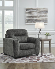 Lonoke Gunmetal Loveseat, Oversized Chair and Ottoman - 50504U10